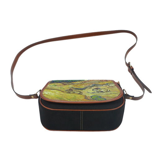 Vincent van Gogh Landscape with Rabbits Saddle Bag/Small (Model 1649)(Flap Customization)