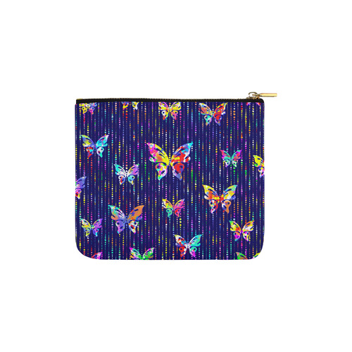 Butterflies On Dotted Lines Pattern Carry-All Pouch 6''x5''