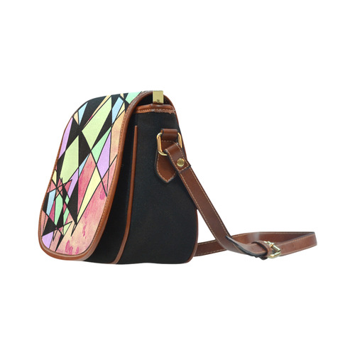 Geometric shapes Saddle Bag/Small (Model 1649)(Flap Customization)