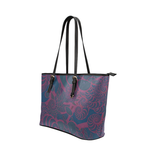 Rainforest at Night Leather Tote Bag/Small (Model 1651)