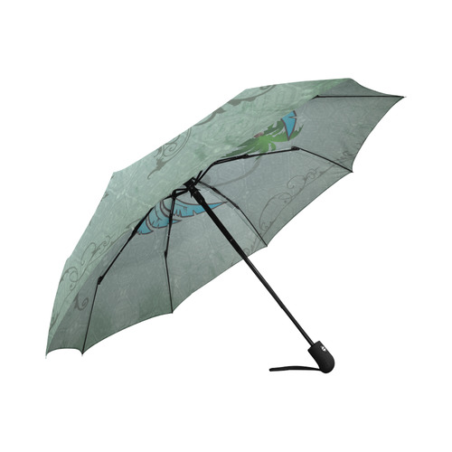 cute parrot with wings and palm Auto-Foldable Umbrella (Model U04)