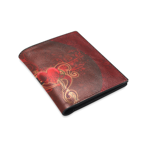 Wonderful steampunk design with heart Men's Leather Wallet (Model 1612)