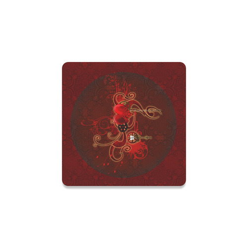 Wonderful steampunk design with heart Square Coaster