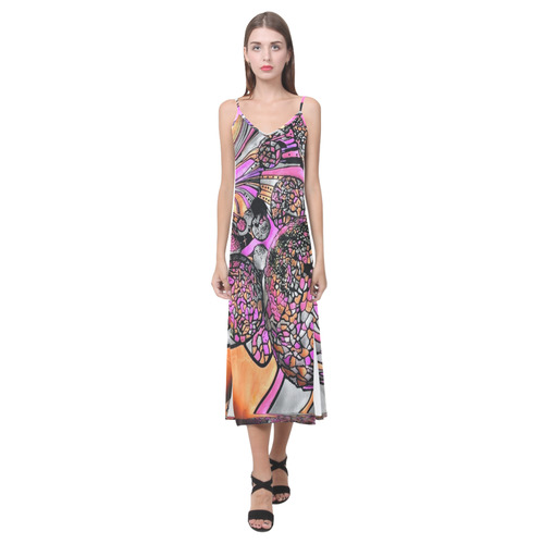 Disco by Nico Bielow V-Neck Open Fork Long Dress(Model D18)