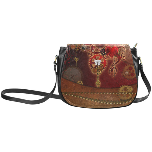 steampunk, hearts, clocks and gears Classic Saddle Bag/Small (Model 1648)