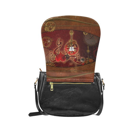 steampunk, hearts, clocks and gears Classic Saddle Bag/Small (Model 1648)