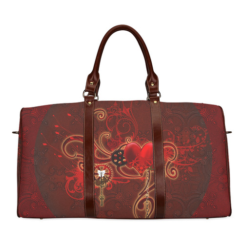 Wonderful steampunk design with heart Waterproof Travel Bag/Small (Model 1639)