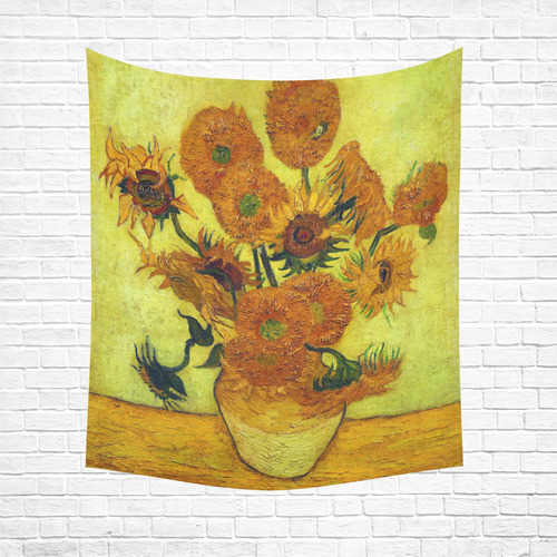 Vincent van Gogh Sunflowers Floral Fine Art Cotton Linen Wall Tapestry 51"x 60"