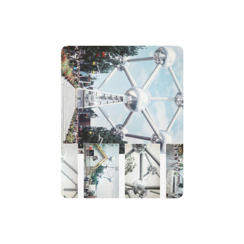 Vintage Brussels Atomium Collage Rectangle Mousepad