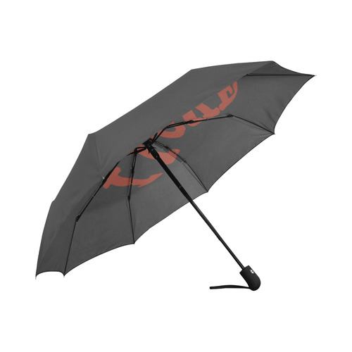 I  LOVE YOU Black Auto-Foldable Umbrella (Model U04)