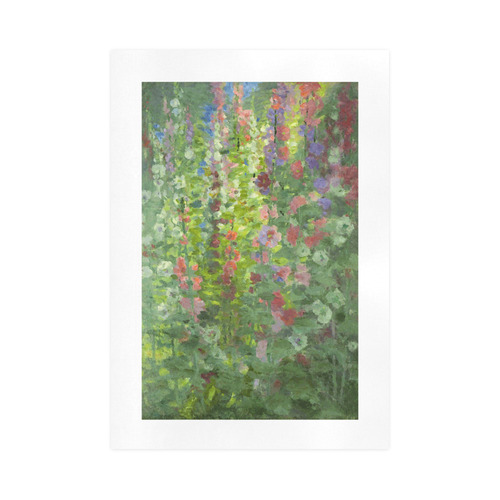 Hollyhocks Floral Landscape after Stark Art Print 16‘’x23‘’