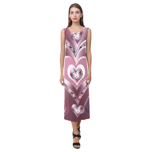 River Flowing Hearts Phaedra Sleeveless Open Fork Long Dress (Model D08)