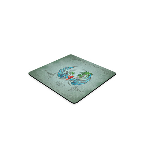 cute parrot with wings and palm Square Coaster
