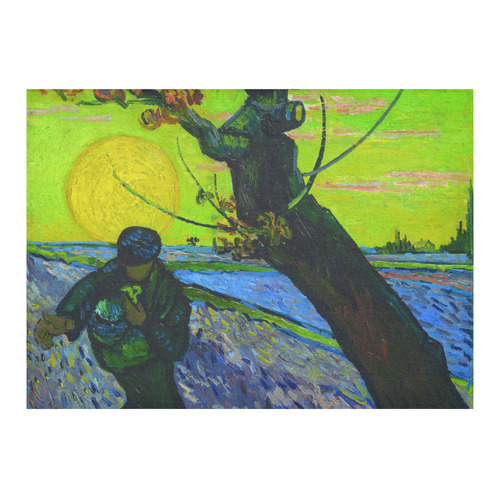 Vincent van Gogh The Sower Landscape Cotton Linen Tablecloth 60"x 84"