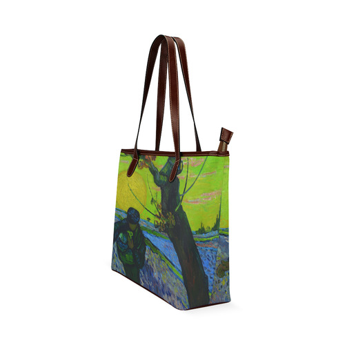 Vincent van Gogh The Sower Landscape Shoulder Tote Bag (Model 1646)