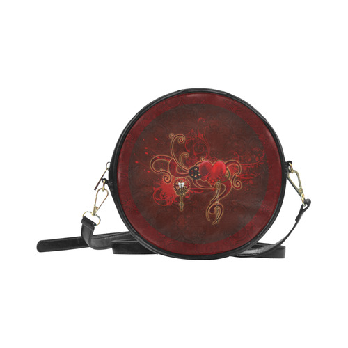 Wonderful steampunk design with heart Round Sling Bag (Model 1647)