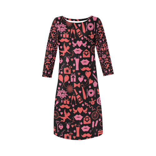 Pink Love Round Collar Dress (D22)