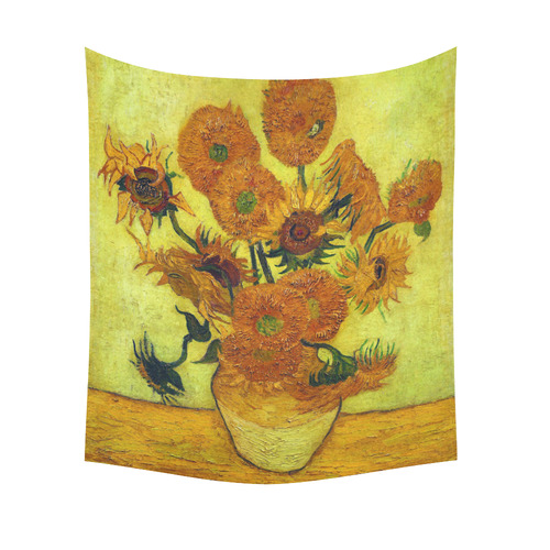 Vincent van Gogh Sunflowers Floral Fine Art Cotton Linen Wall Tapestry 51"x 60"