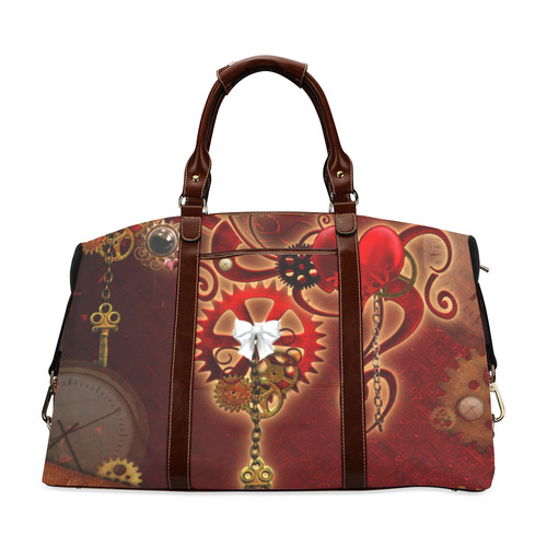 steampunk, hearts, clocks and gears Classic Travel Bag (Model 1643) Remake