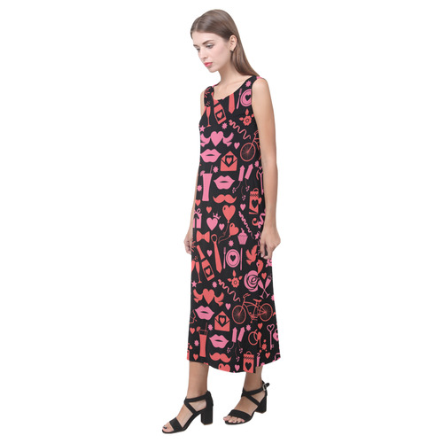 Pink Love Phaedra Sleeveless Open Fork Long Dress (Model D08)