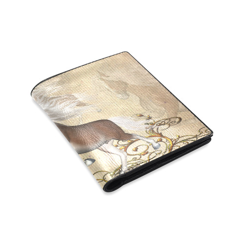 Wonderful wild horse Men's Leather Wallet (Model 1612)