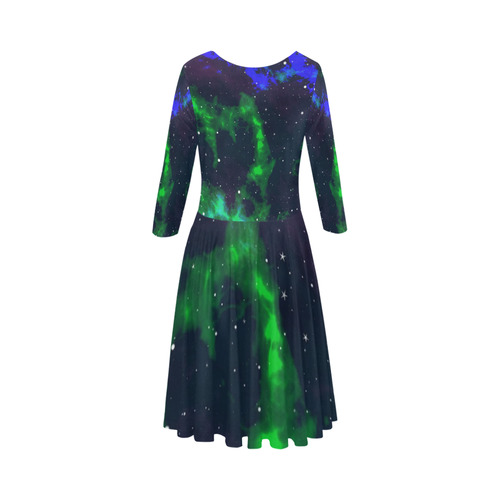 fantasy milky way B by JamColors Elbow Sleeve Ice Skater Dress (D20)