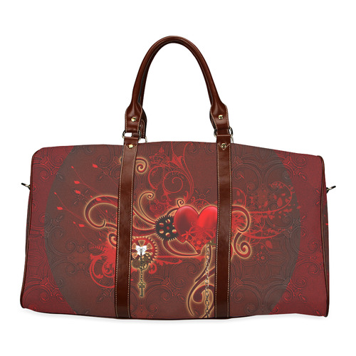 Wonderful steampunk design with heart Waterproof Travel Bag/Small (Model 1639)