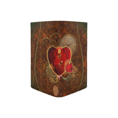 Steampunk, valentines heart with gears Women's Leather Wallet (Model 1611)