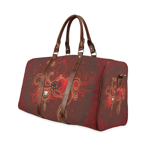 Wonderful steampunk design with heart Waterproof Travel Bag/Small (Model 1639)