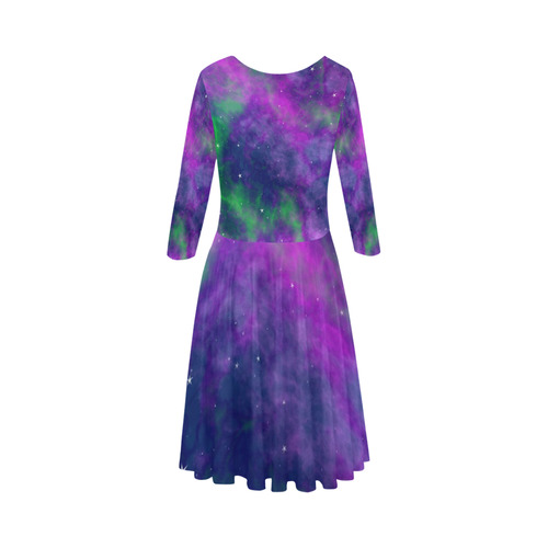 fantasy milky way A by JamColors Elbow Sleeve Ice Skater Dress (D20)