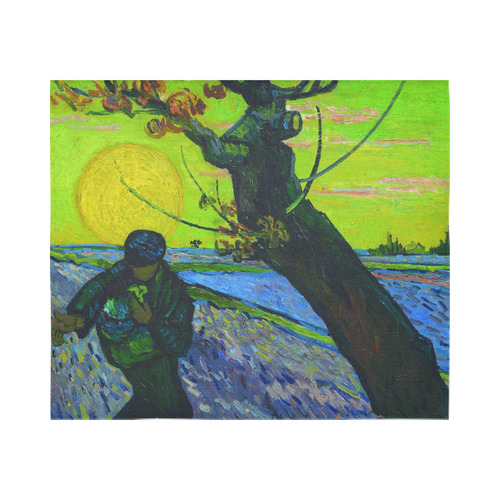 Vincent van Gogh The Sower Landscape Cotton Linen Wall Tapestry 60"x 51"