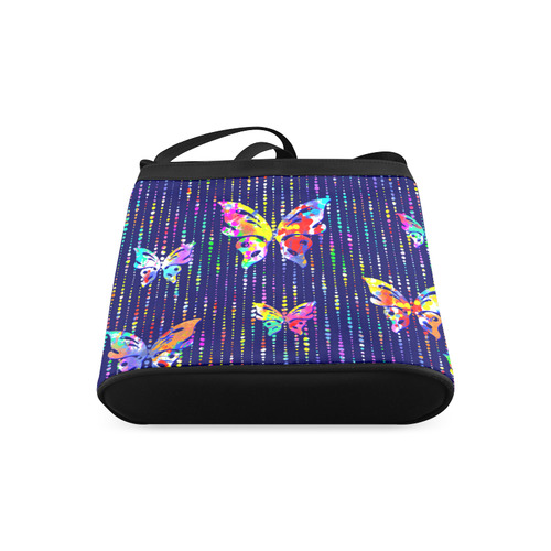 Butterflies On Dotted Lines Pattern Crossbody Bags (Model 1613)