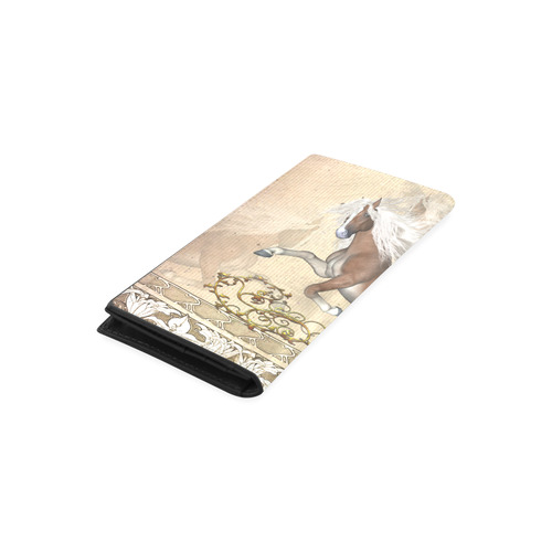 Wonderful wild horse Women's Leather Wallet (Model 1611)