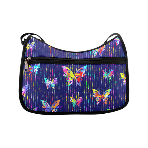 Butterflies On Dotted Lines Pattern Crossbody Bags (Model 1616)