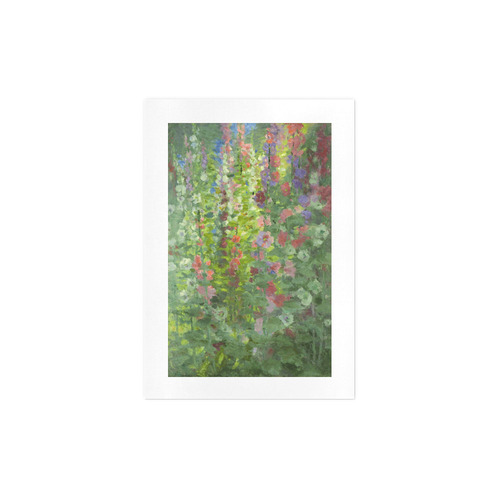 Hollyhocks Floral Landscape after Stark Art Print 7‘’x10‘’