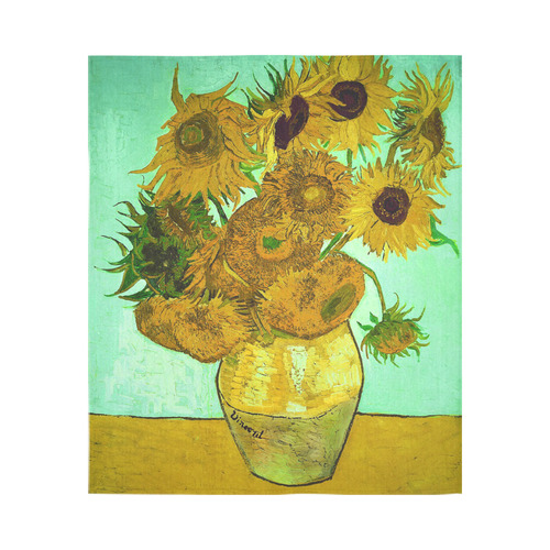 Vincent van Gogh Sunflowers in a Vase Cotton Linen Wall Tapestry 51"x 60"