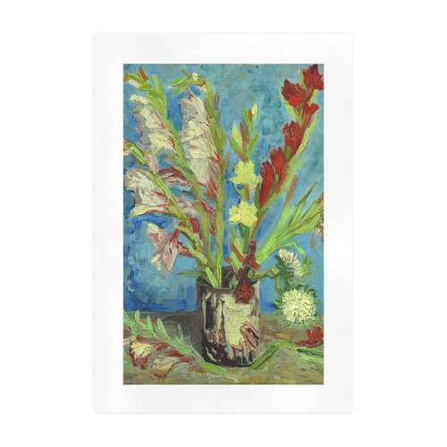 Vincent van Gogh Vase Gladioli Chinese Asters Art Print 19‘’x28‘’