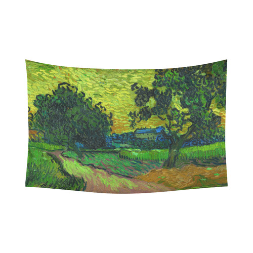 Vincent van Gogh Landscape at Twilight Cotton Linen Wall Tapestry 90"x 60"