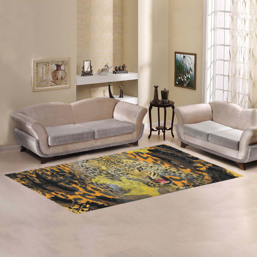 Leopard Rug Design Area Rug 7'x3'3''