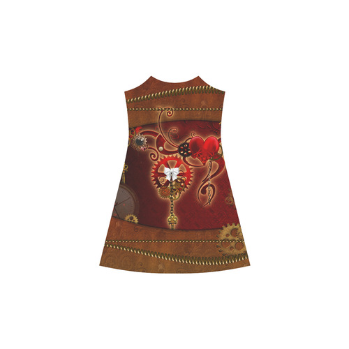 steampunk, hearts, clocks and gears Alcestis Slip Dress (Model D05)