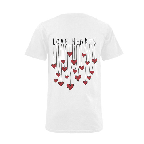 Words LOVE HEARTS Waving Garland Curtain Men's V-Neck T-shirt  Big Size(USA Size) (Model T10)