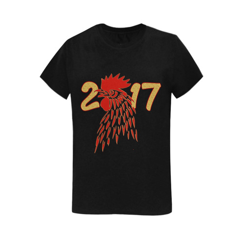 2017 gold Rooster Red Women's T-Shirt in USA Size (Two Sides Printing)