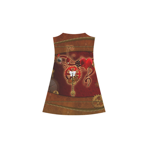 steampunk, hearts, clocks and gears Alcestis Slip Dress (Model D05)