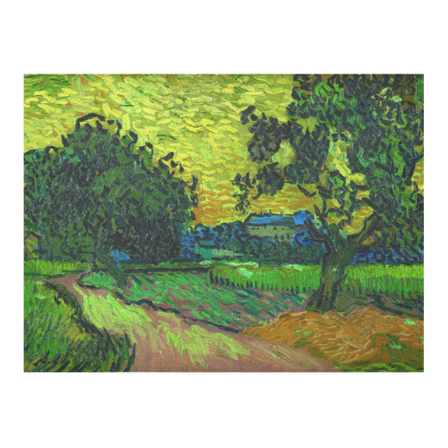 Vincent van Gogh Landscape at Twilight Cotton Linen Tablecloth 52"x 70"