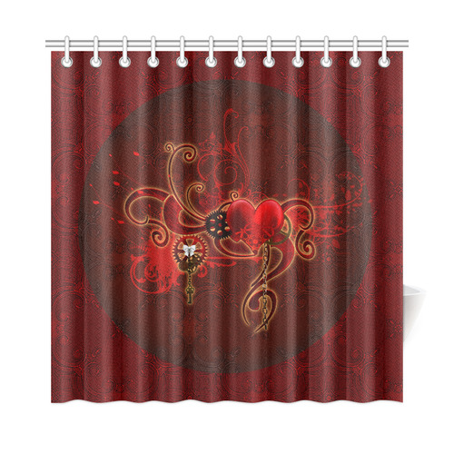 Wonderful steampunk design with heart Shower Curtain 72"x72"