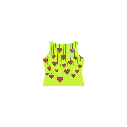 Waving Love Heart Garland Curtain Sleeveless Splicing Shift Dress(Model D17)