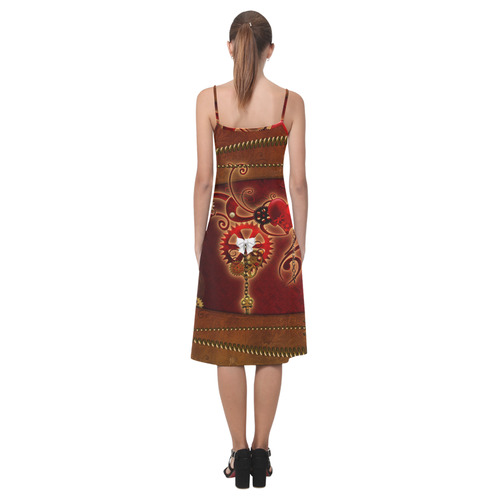 steampunk, hearts, clocks and gears Alcestis Slip Dress (Model D05)