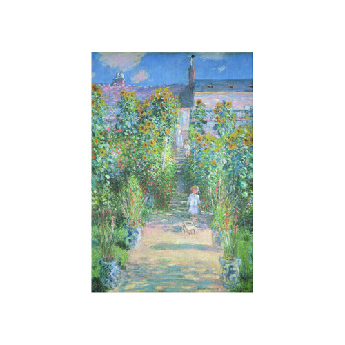 Claude Monet Artist's Garden at Vetheuil Cotton Linen Wall Tapestry 40"x 60"