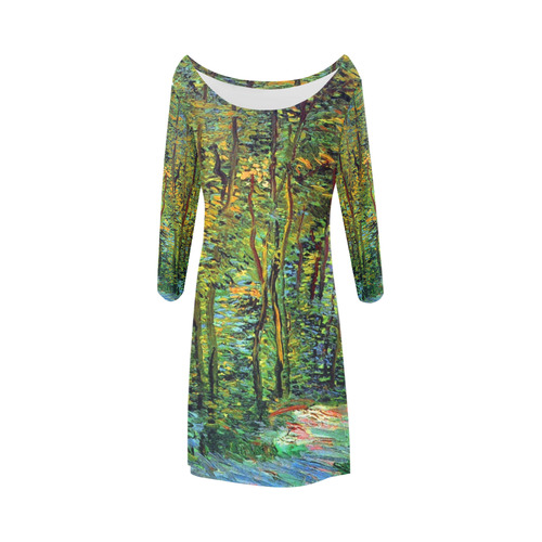 Vincent van Gogh Path in the Woods Bateau A-Line Skirt (D21)