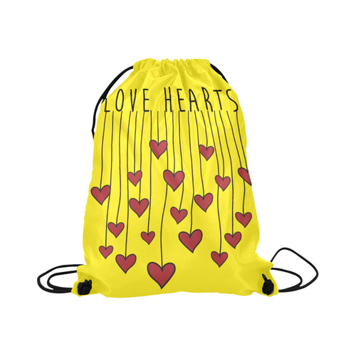 Words LOVE HEARTS Waving Garland Curtain Large Drawstring Bag Model 1604 (Twin Sides)  16.5"(W) * 19.3"(H)